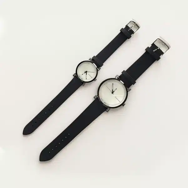 Couple Quartz Watches | Fashionable Digital Hour Dial Leather Wristwatches for Men & Women | Elegant Matching Watches for Couples | Perfect Gift for Any Occasion